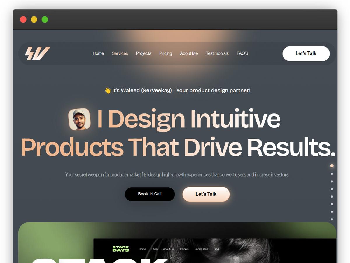 Screenshot preview of the SerVeekay portfolio website