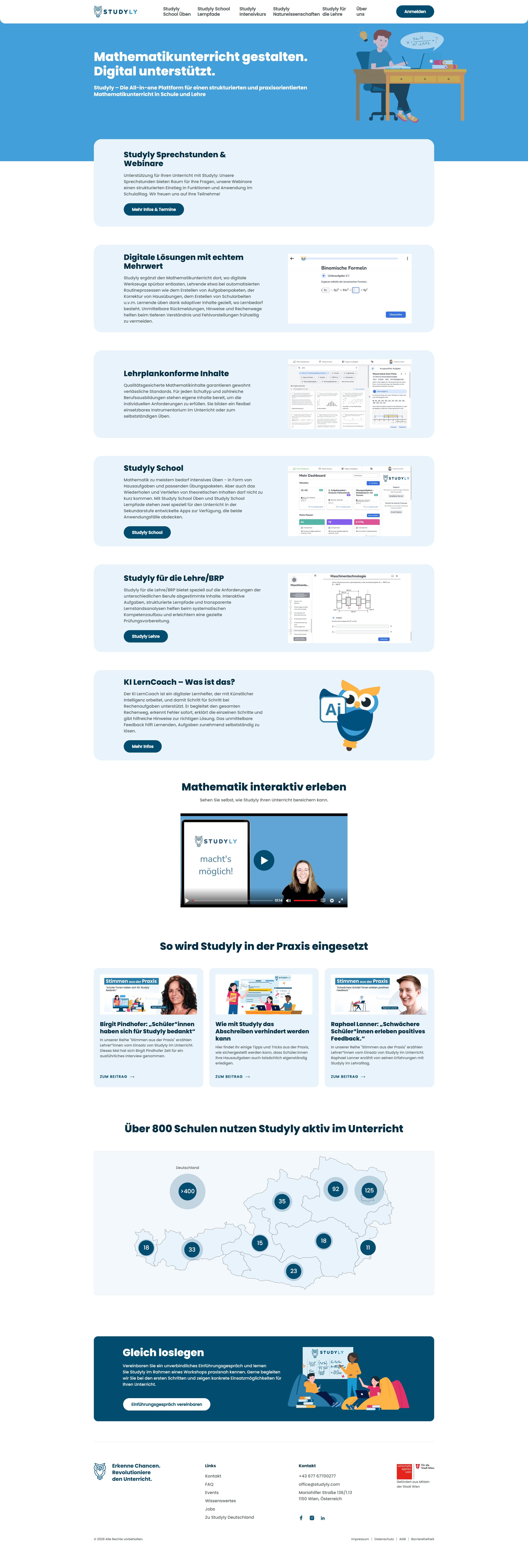 studyly.com/at / studyly landing page