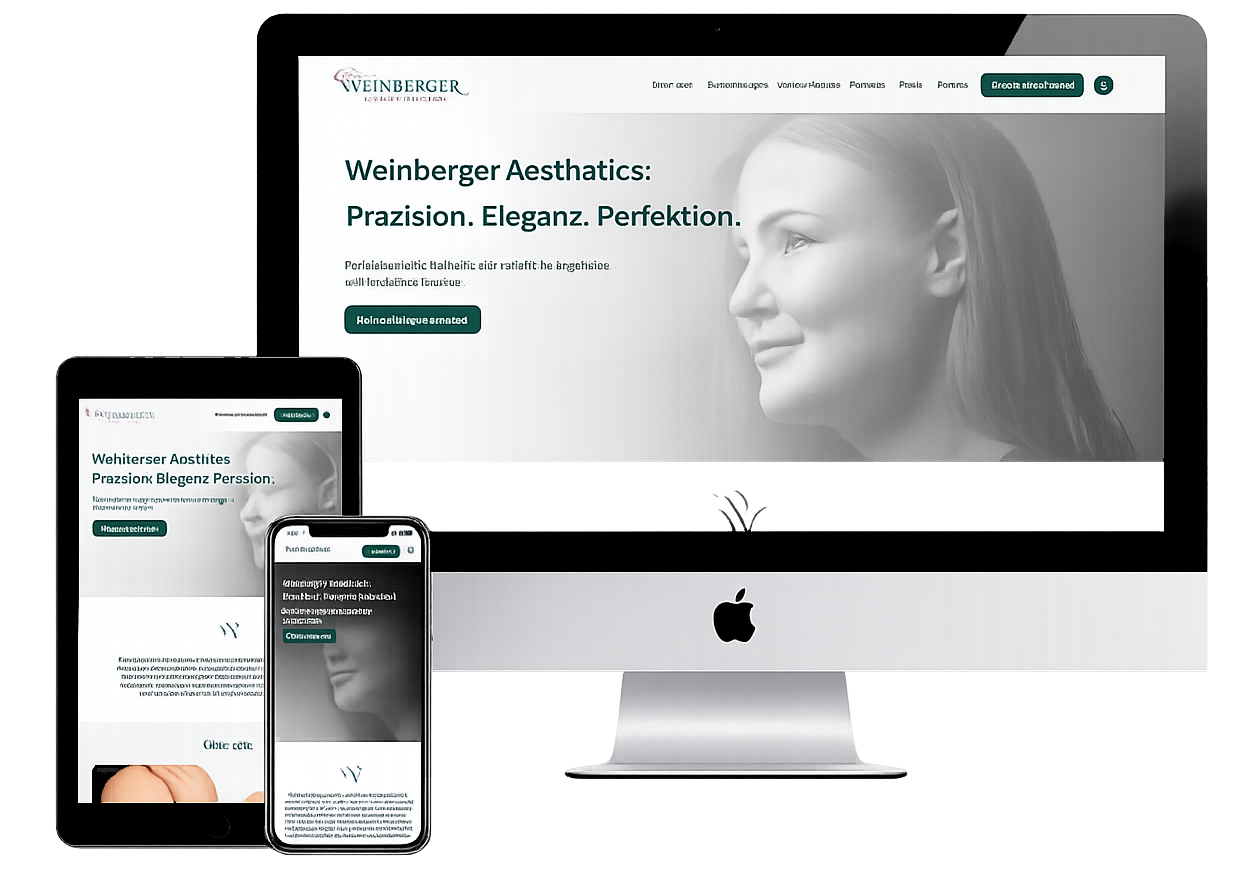 Weinberger Aesthetics responsive website mockup