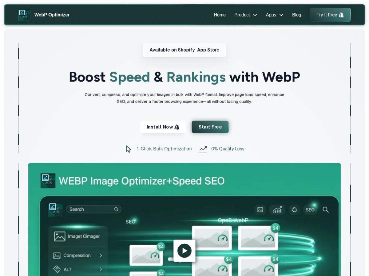 Screenshot preview for WebP Optimizer